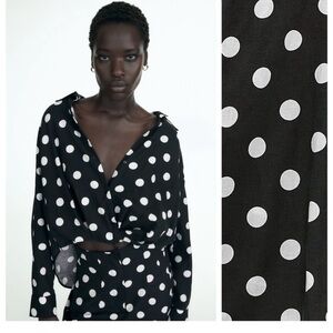 Zara polka dots linen top